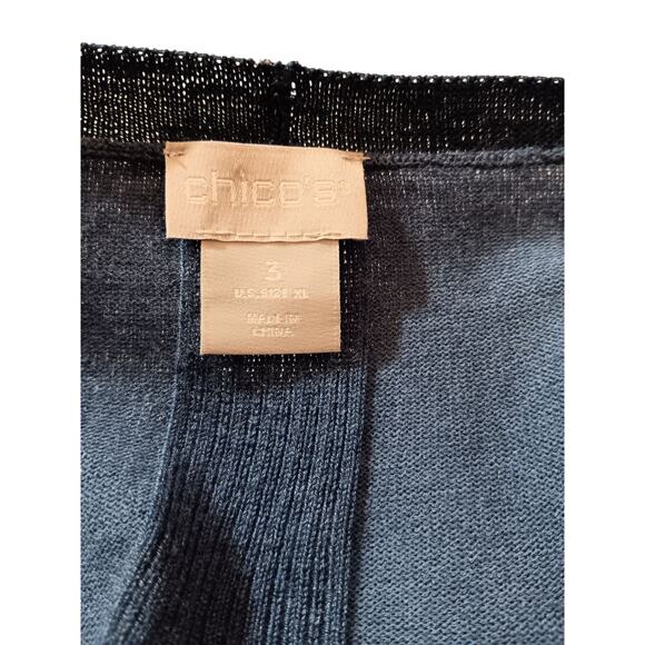 NEW CHICO'S 3 Long Cardigan Sweater Topper Duster XL SOFT Blue Office Career - Picture 8 of 14